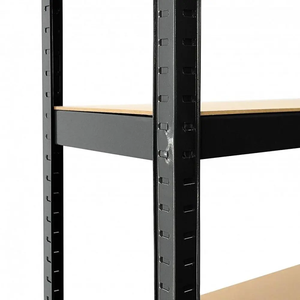 Стелаж-верстак металевий 5 полиць МДФ 180х100х60 см Чорний (348501) - фото 2