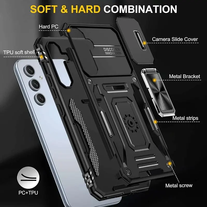 Ударостійкий чохол Camshield Army Ring для Samsung Galaxy A57 5G Чорний / Black - фото 3