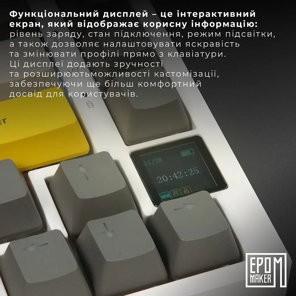 Клавиатура Epomaker AK820 Pro Flying Fish White механическая беспроводная (AK820-PRO-W-FF) - фото 6