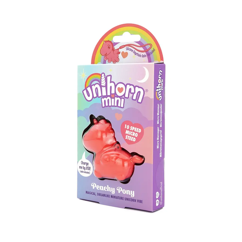 Вібратор-мінієдиноріжка Unihorn Mini - Peachy Pony, брелок з вібрацією, 10 режимів - фото 2