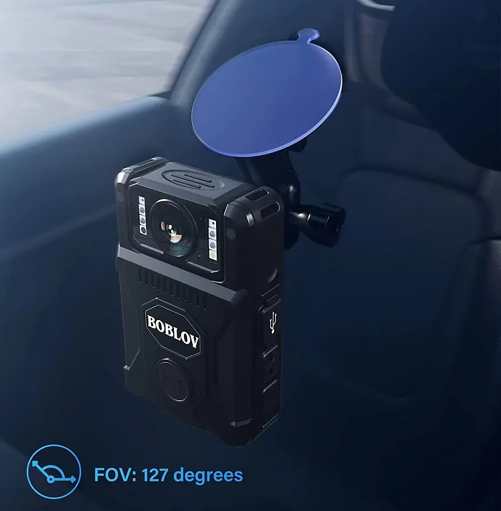 Нагрудна боді-камера Boblov M7 пам'ять 128Гб з дисплеєм 2.0 дюйма GPS нічний запис датчик руху акумулятор 4000 мА·год - фото 2