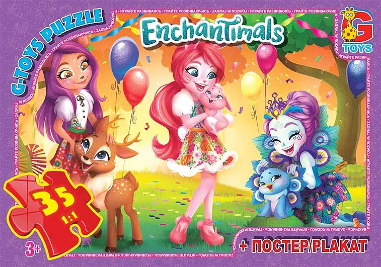 Пазли Enchantimals + постер, 35 елементів, G-Toys EA212