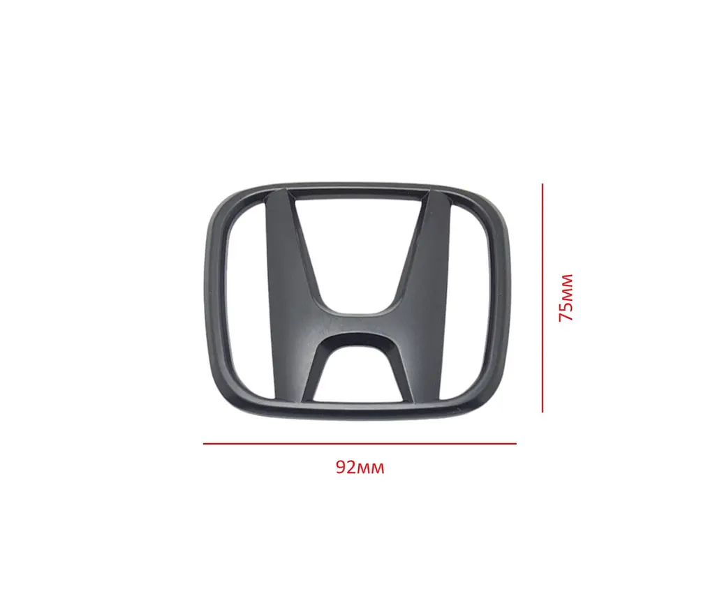 Емблема решітки задня для Honda матова Чорна 92х75 мм Пластик (на скотчі та 2 вусики по центру) (Завод) - фото 2