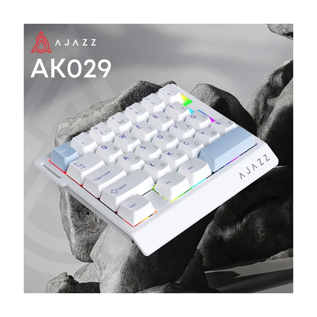 Клавіатура Ajazz AK029 Ice Island Magnetic Switch USB UA White/Blue (AK029-I-WB) - фото 7