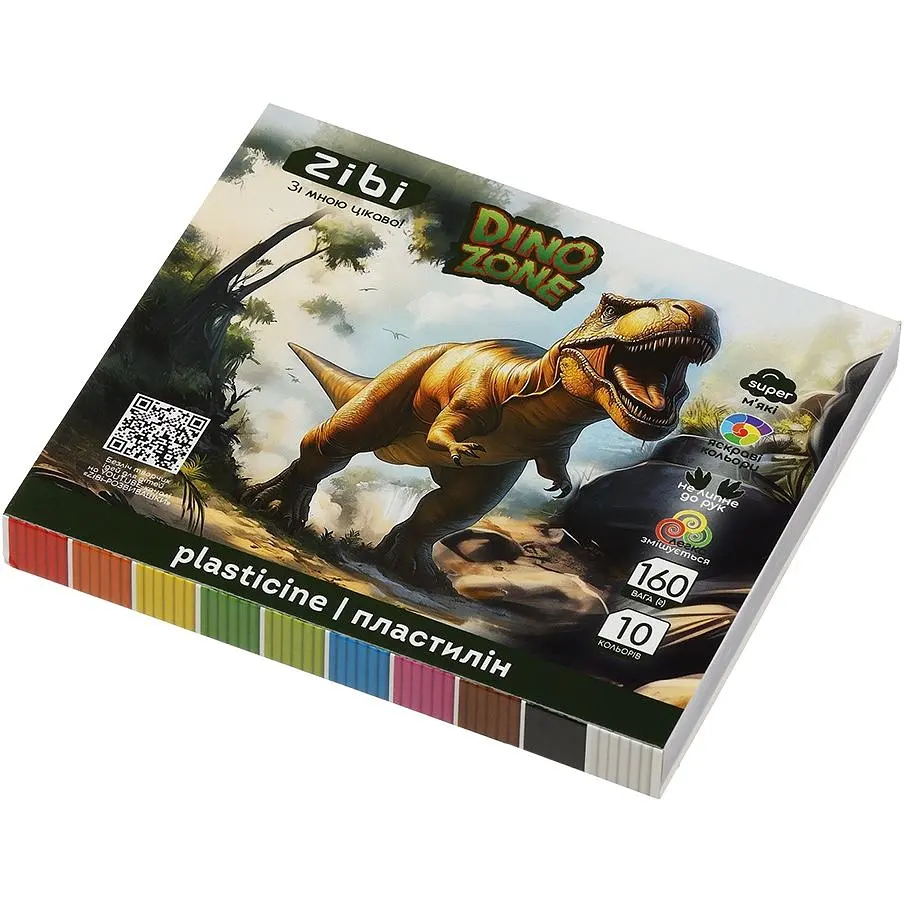 Пластилин ZiBi Dino Kids Line 10 цветов 160 г (ZB.6278) - фото 2