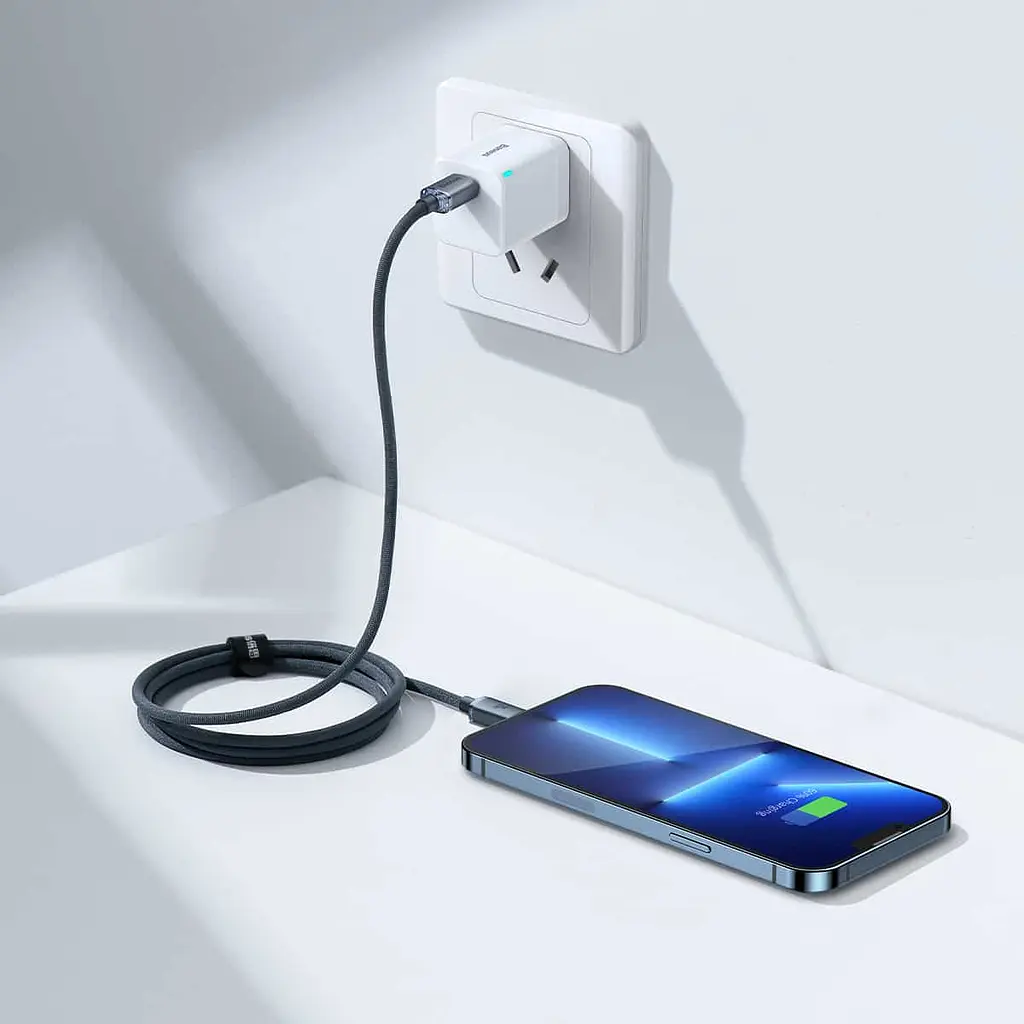 Кабель Baseus Crystal Shine Series USB-C to Lightning 20W 1.2m Black (CAJY000201) [71410] - фото 4