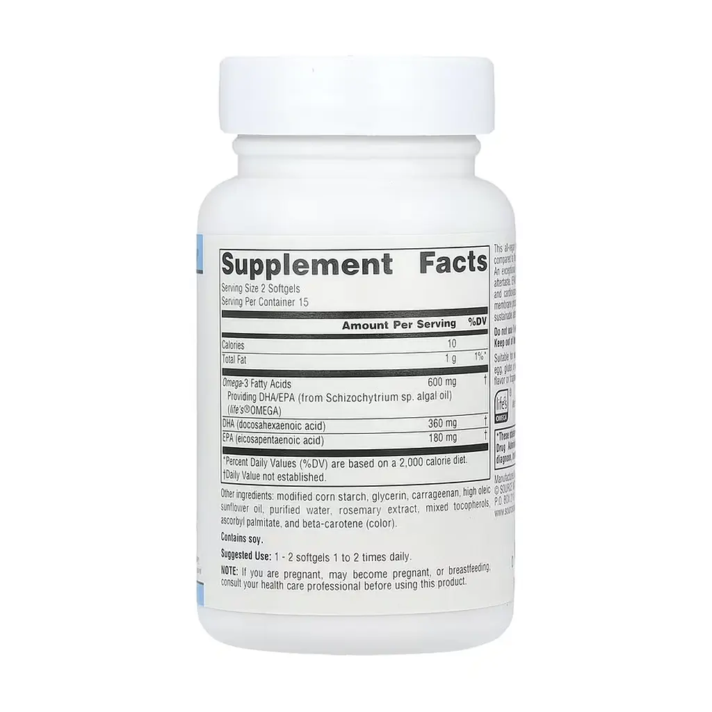 Омега-3 Source Naturals Vegan EPA-DHA 300 мг для серця, мозку та зору 30 софтгелів - фото 2