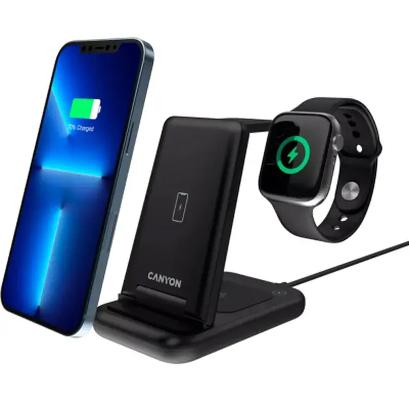 Зарядний пристрій Canyon WS- 304 Foldable 3in1 Wireless charger (CNS-WCS304B) - фото 6