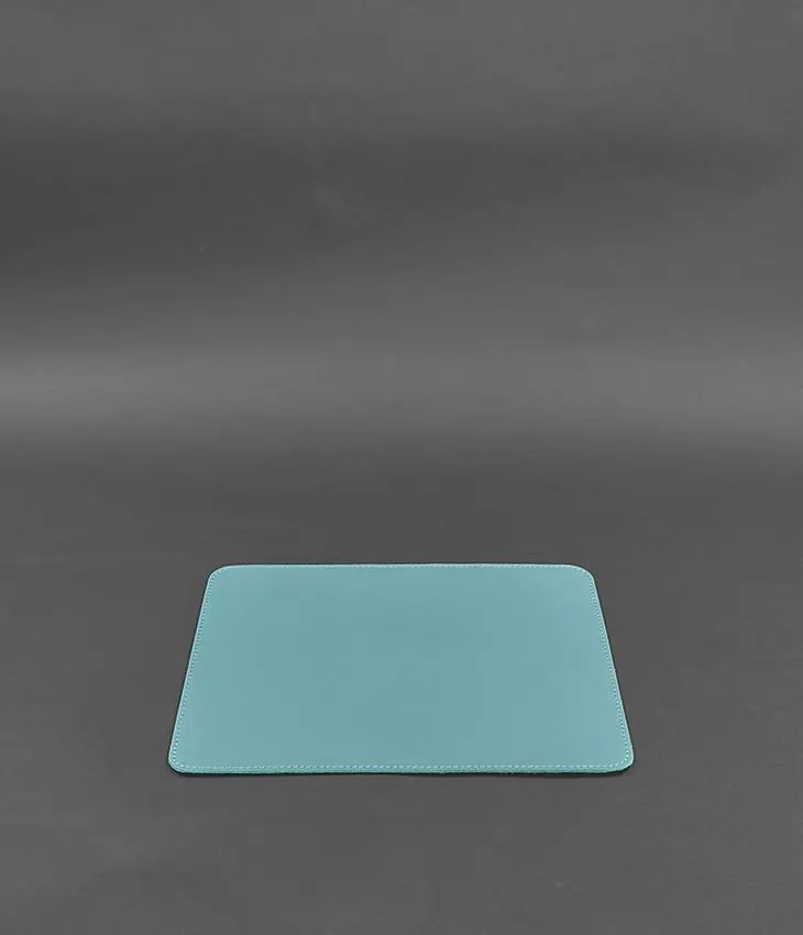 Коврик для мышки из натуральной кожи 1.0 бирюзовый краст - фото 2