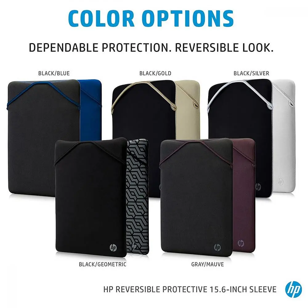 Чохол для ноутбука HP 15.6 Reversible Protective Black/Silver Sleeve (2F2K5AA) - фото 8