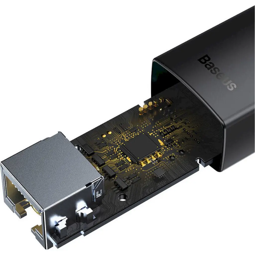 USB-хаб Baseus Lite Series USB-C - RJ45 LAN Adapter 0.22м Black (WKQX000301) [111356] - фото 7