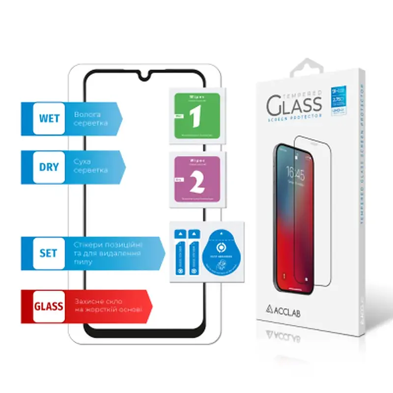 Скло захисне ACCLAB Full Glue Samsung A25 5G Black (1283126573965) - фото 7