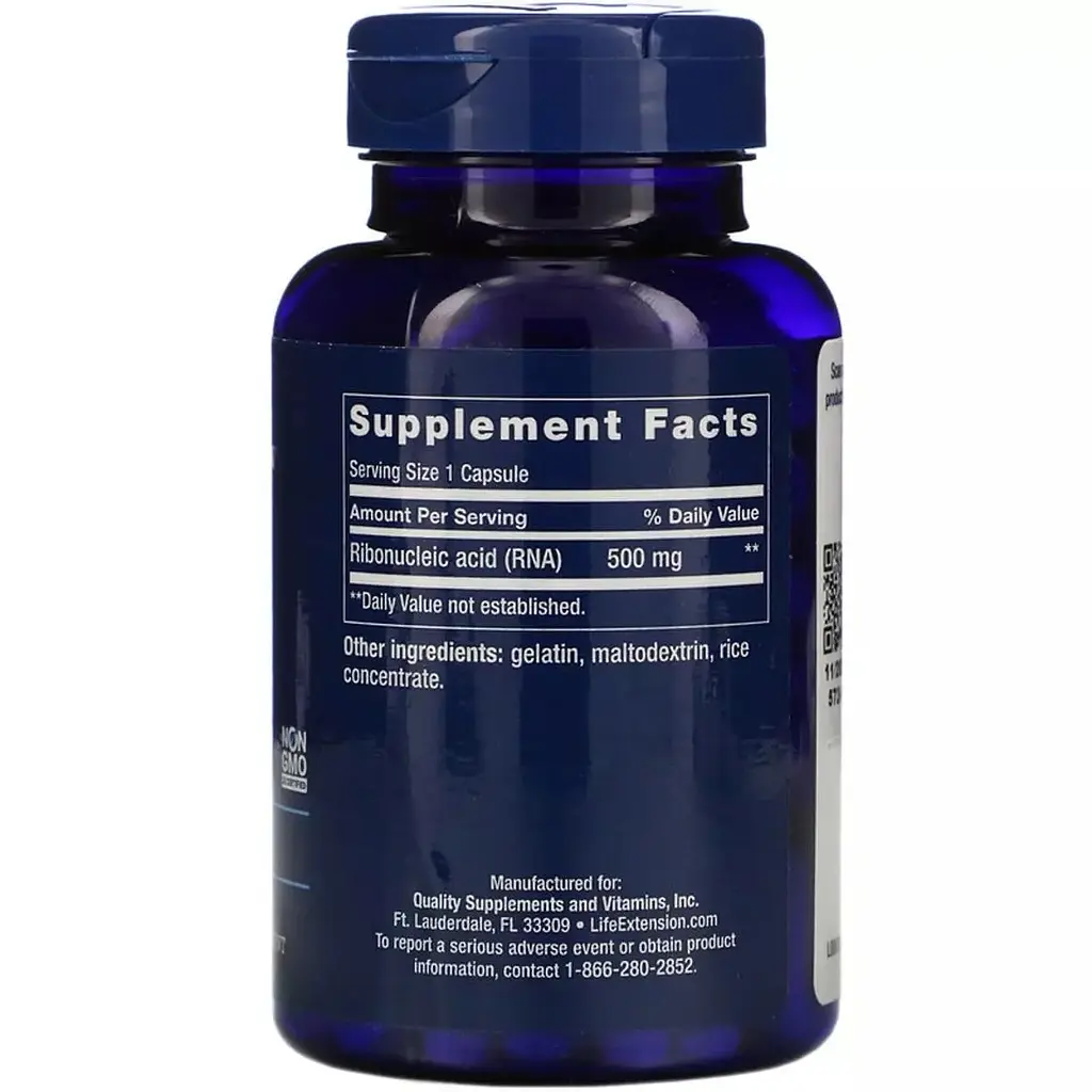 Рибонуклеїнова кислота Life Extension RNA Capsules 500 мг 100 капсул - фото 2
