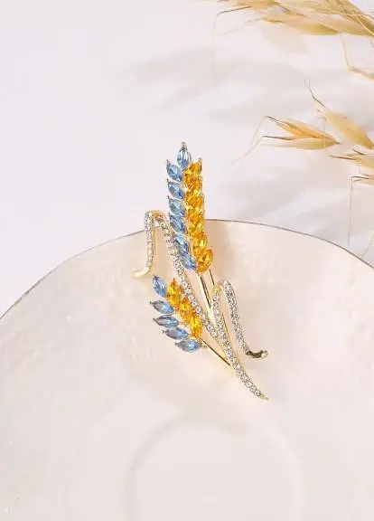 Брошь пшеница Желто-Голубая колоски колосок символ Украины - фото 5