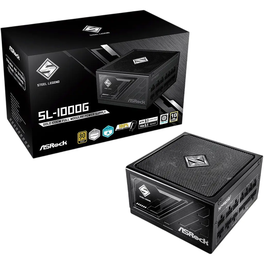 Блок живлення ASRock Steel Legend SL-1000G 1000W PCIE 5.1 Black [176391] - фото 7