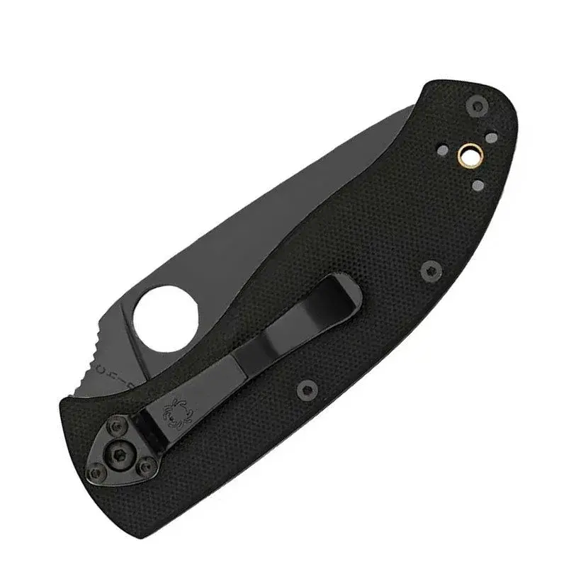 Ніж Spyderco Tenacious Black Blade полусеррейтор (C122GBBKPS) - фото 2