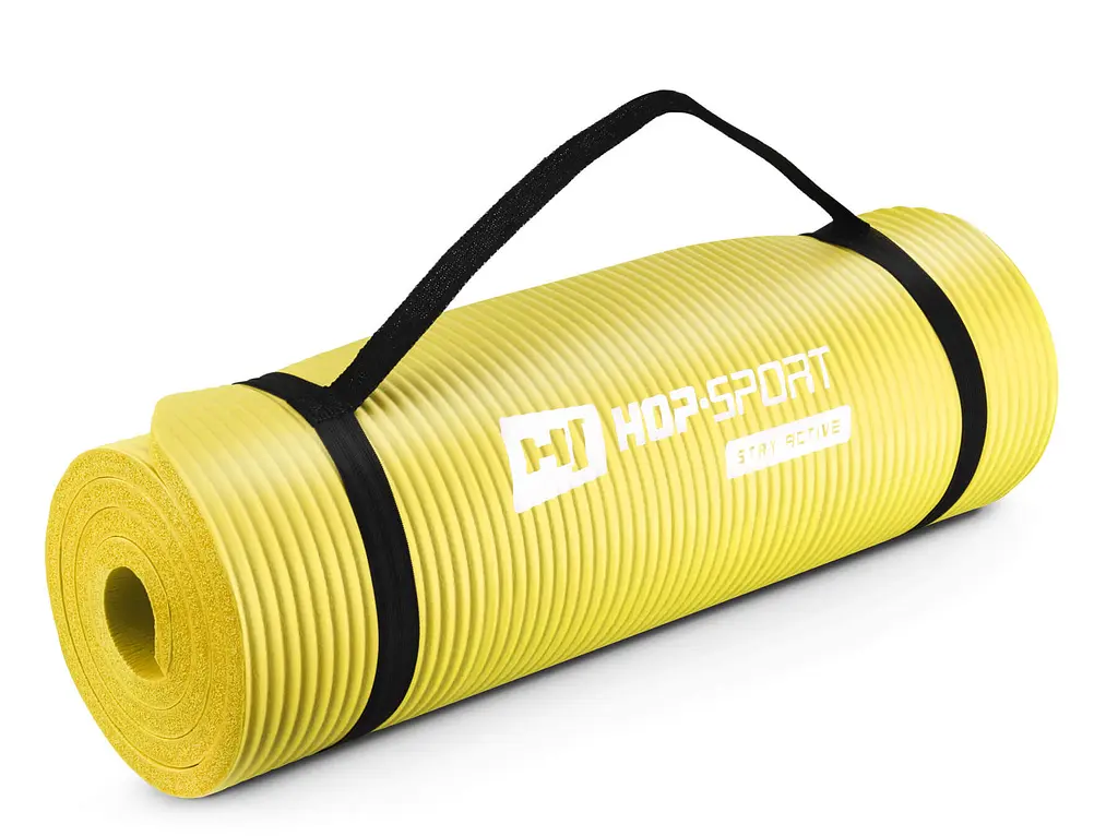 Мат для фітнесу та йоги Hop-Sport HS-N015GM 1,5см жовтий - фото 2