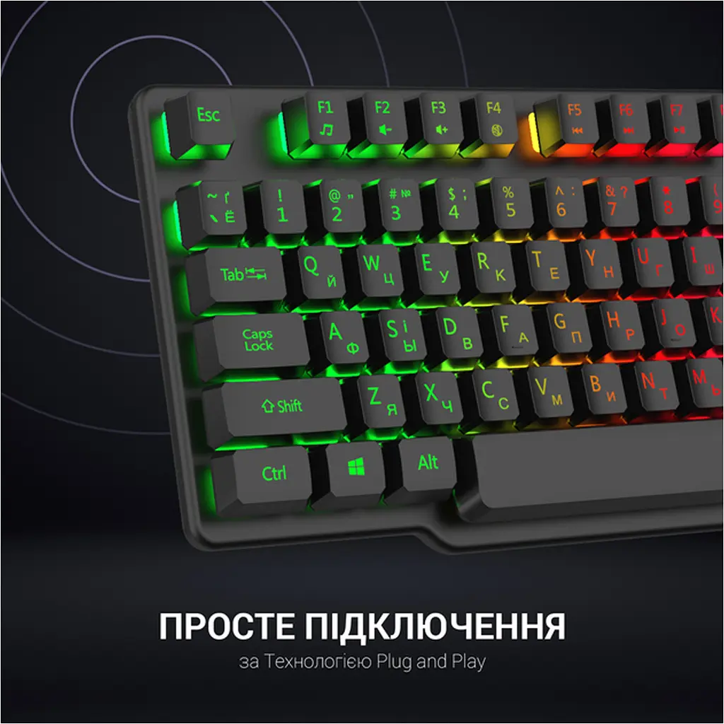 Клавиатура GamePro GK380 USB Black [111019] - фото 9