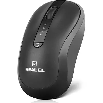 Комп'ютерна мишка Real-El RM-450W Wireless/Bluetooth Black/Gray (EL123200046) - фото 2