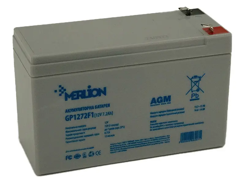 Акумулятор для ДБЖ MERLION 12V-7,2Ah (GP1272F1) - фото 2
