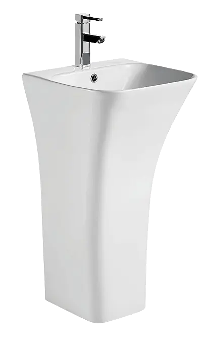 Умывальник напольный Mixxus Bevel-1101 с отверстием под смеситель и переливом 450x435x835 мм MI6697, Белый - фото 4