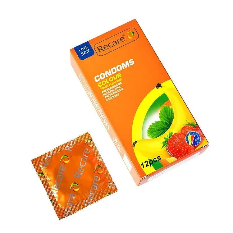 Презервативи Recare Color Fruit Flavour Condoms 12 шт, аромати: м'ята, банан, полуниця - фото 2