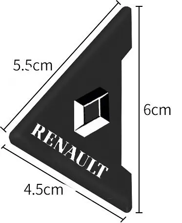 Захист кутів дверей Renault 2 шт Гумові 45х58х47 мм на скотчі Чорні Посилені (протиударні чохли від сколів) - фото 3