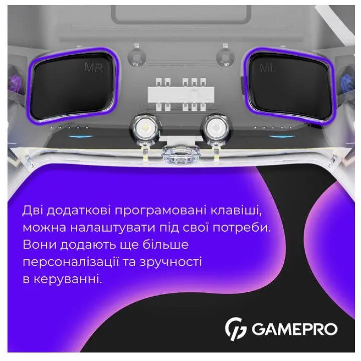 Геймпад Bluetooth джойстик GamePro GPS-13T Bluetooth 5.3/USB (PC/iOS/Android/PS3/PS4) DualShock RGB - фото 5