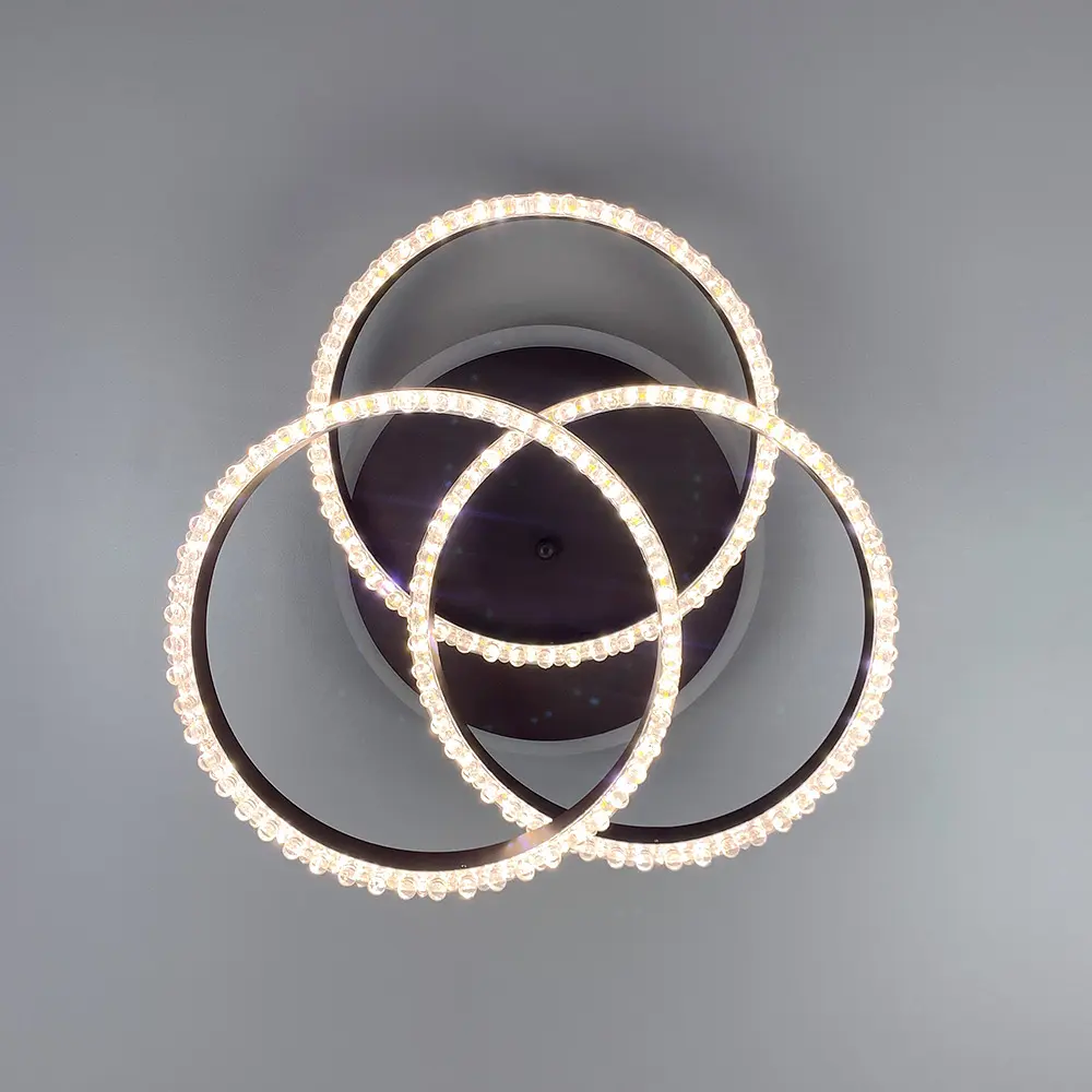LED світильник coffee на 3 кільця з хромованою смужкою d30 см Line.F A 55063/3С RGB CF+CR - фото 7
