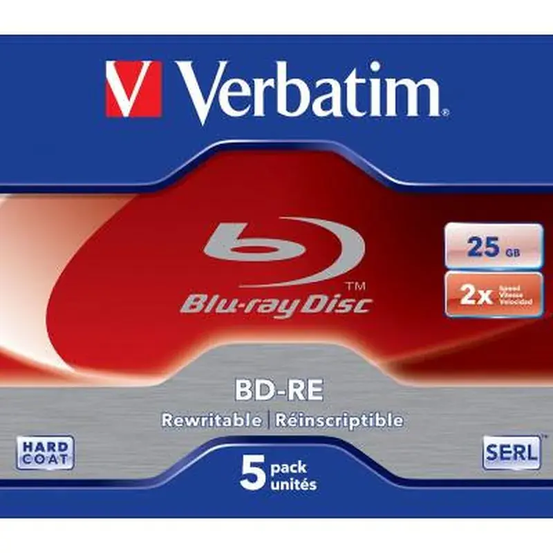 Диск BD Verbatim BD-RE 25Gb 2x Jewel 5шт Hard Coat (43615) - фото 2