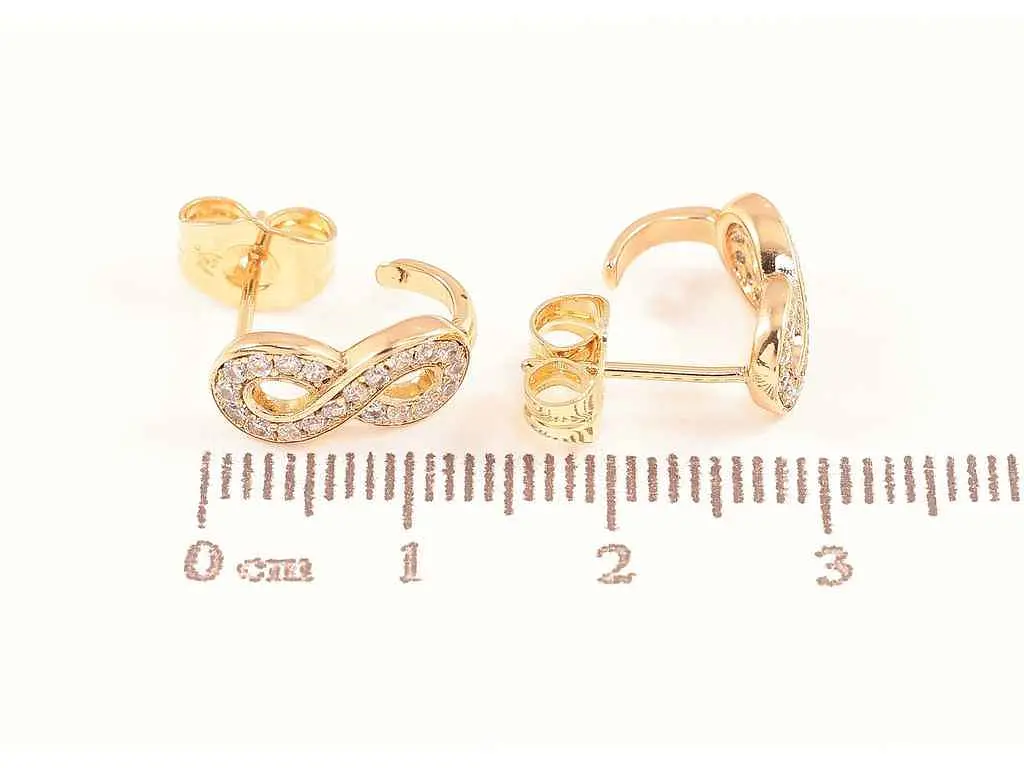 Сережки Xuping пусети позолота 18K "Вісімки з кристалами" 285853 - фото 2