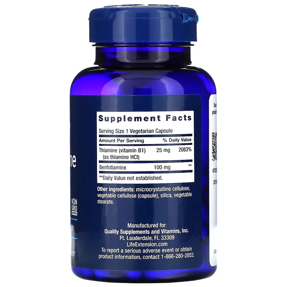 Вітаміни та мінерали Life Extension Benfotiamine with Thiamine, 120 вегакапсул - фото 2