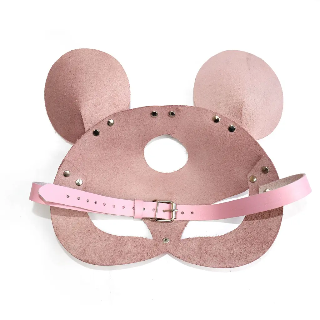 Шкіряна маска мишки Art of Sex - Mouse Mask, колір Рожевий - фото 4