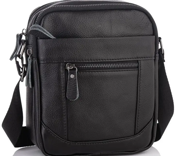 Чоловіча сумка з натуральної шкіри Tiding Bag Чорна (SA25-223A)