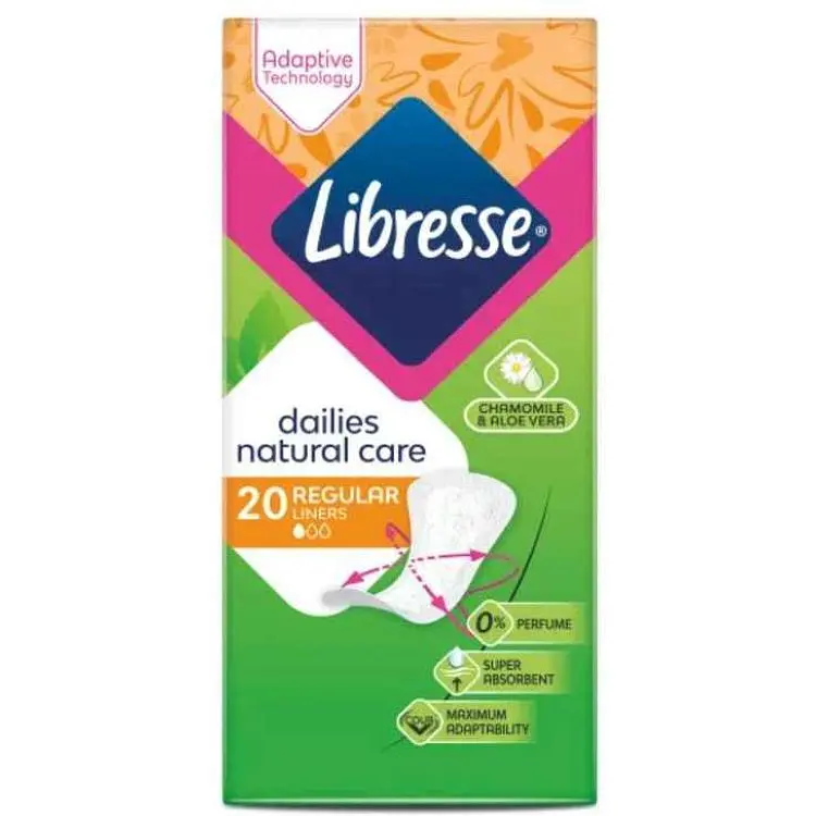 Прокладки щоденні LIBRESSE 20шт Natural Pantyliners Normal