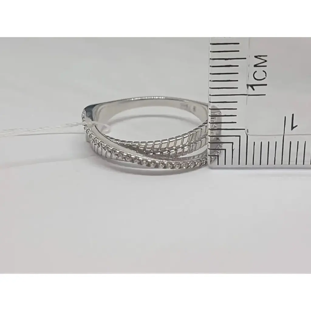 Срібне кільце Імперія золота з фіанітами. КВ1949С 17,5 - фото 5