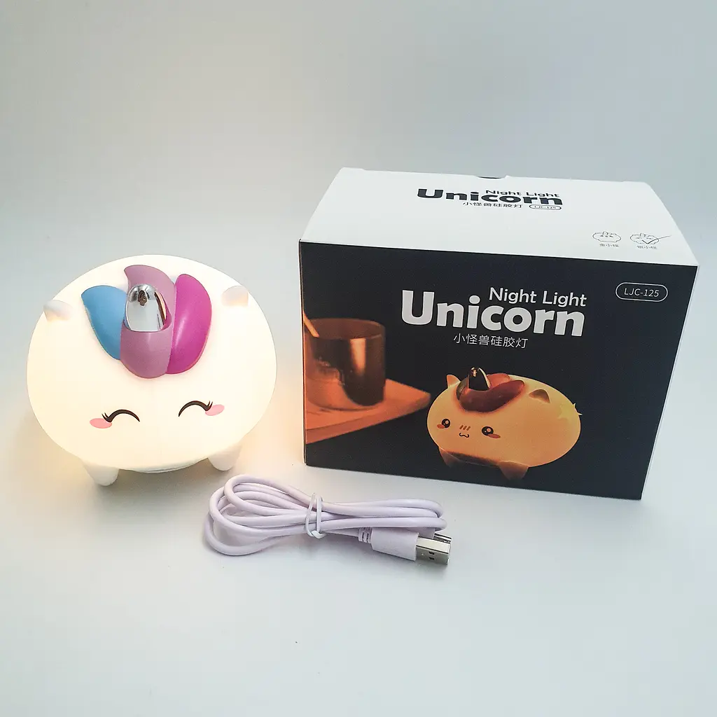 Силіконовий дитячий нічник Єдиноріг 7 LED акумуляторний USB світильник іграшка 3D TOYS LAMP - фото 6