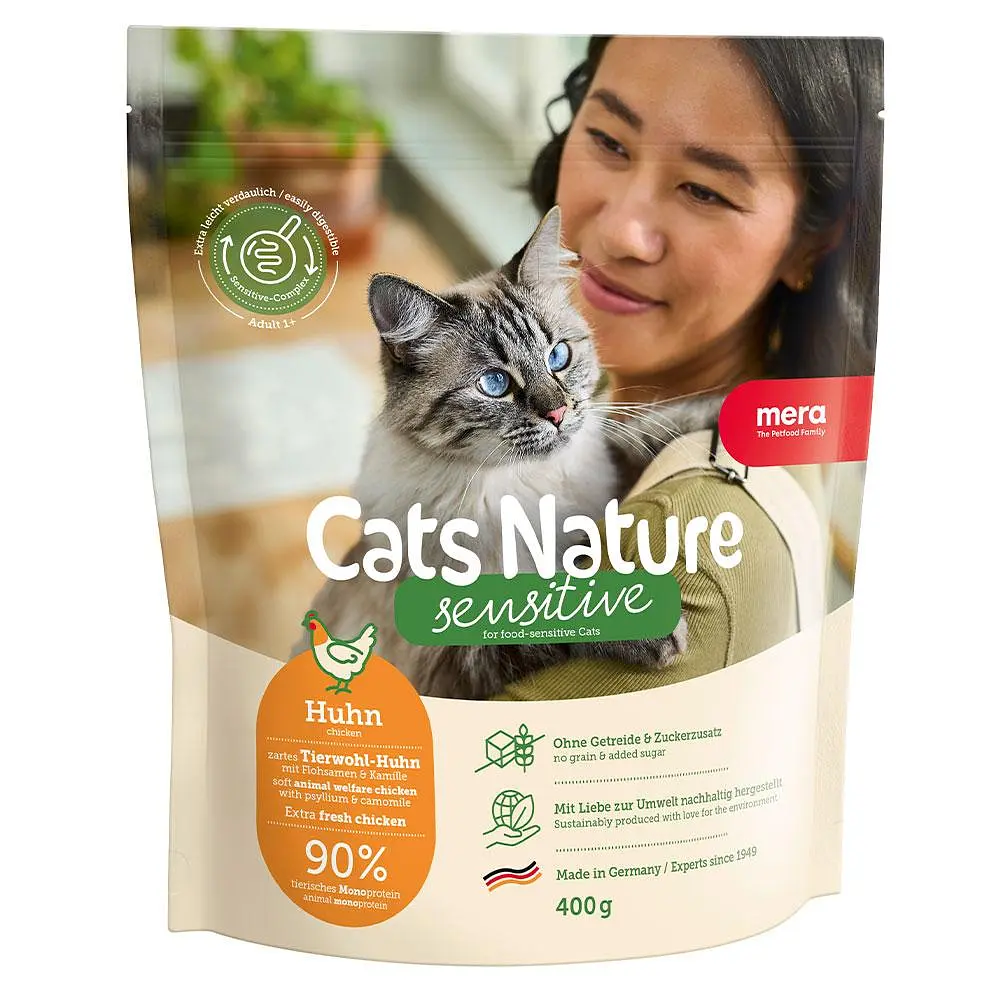 Сухий корм для котів із чутливим травленням Mera Cats Nature Sensitive Chiken (Huhn) з куркою 400 г