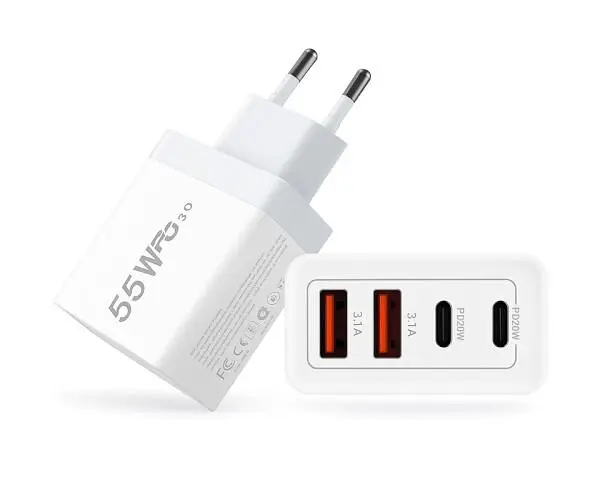 Адаптер швидкої зарядки з портами USB-A та Type-C, 55W - фото 3