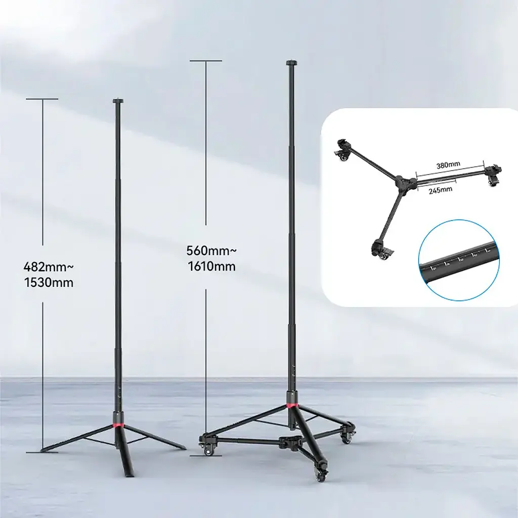Штатив Ulanzi AT-03 Tripod Dolly Kit 1.6m Black [126315] - фото 5