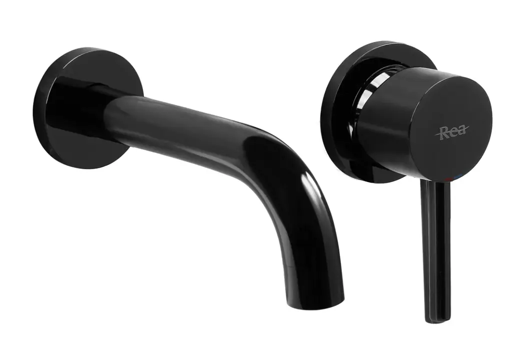 Змішувач для умивальника Rea Lungo black glossy + BOX прихованого монтажу REA-B4421, Чорний матовий - фото 2