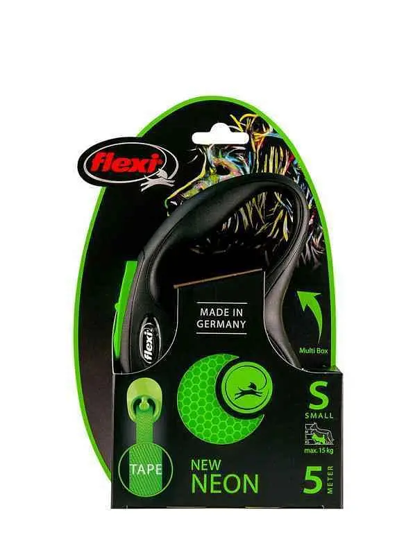 Повідець-рулетка Flexi New Neon для собак що світиться в темряві стрічка S зелений - фото 2