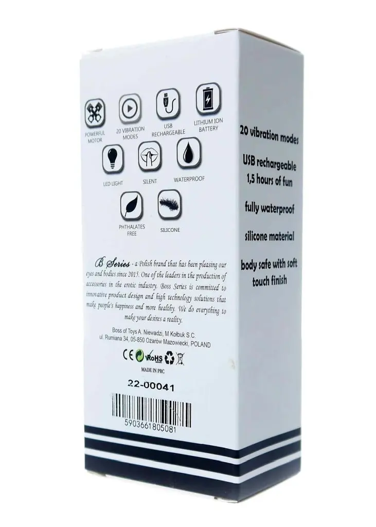 Вибромассажер Boss Series Rechargeable 11 см голубой - фото 9