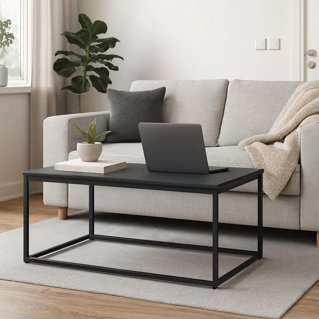 Стол журнальный лофт Orange-Line ОП-192 600х1100х450 мм Черный/Серый графит - фото 2