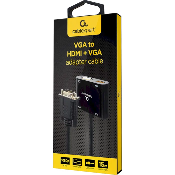 Адаптер-перехідник Cablexpert VGA на HDMI/VGA+Аудіо 3.5 (A-VGA-HDMI-02) - фото 5
