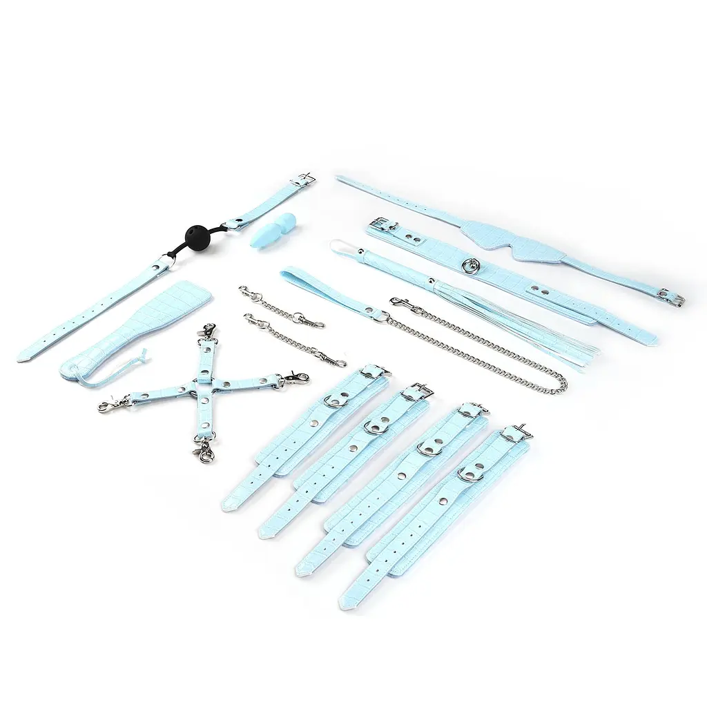 BDSM набір Liebe Seele Macaron Bondage Kit 9 шт. блакитний - фото 3