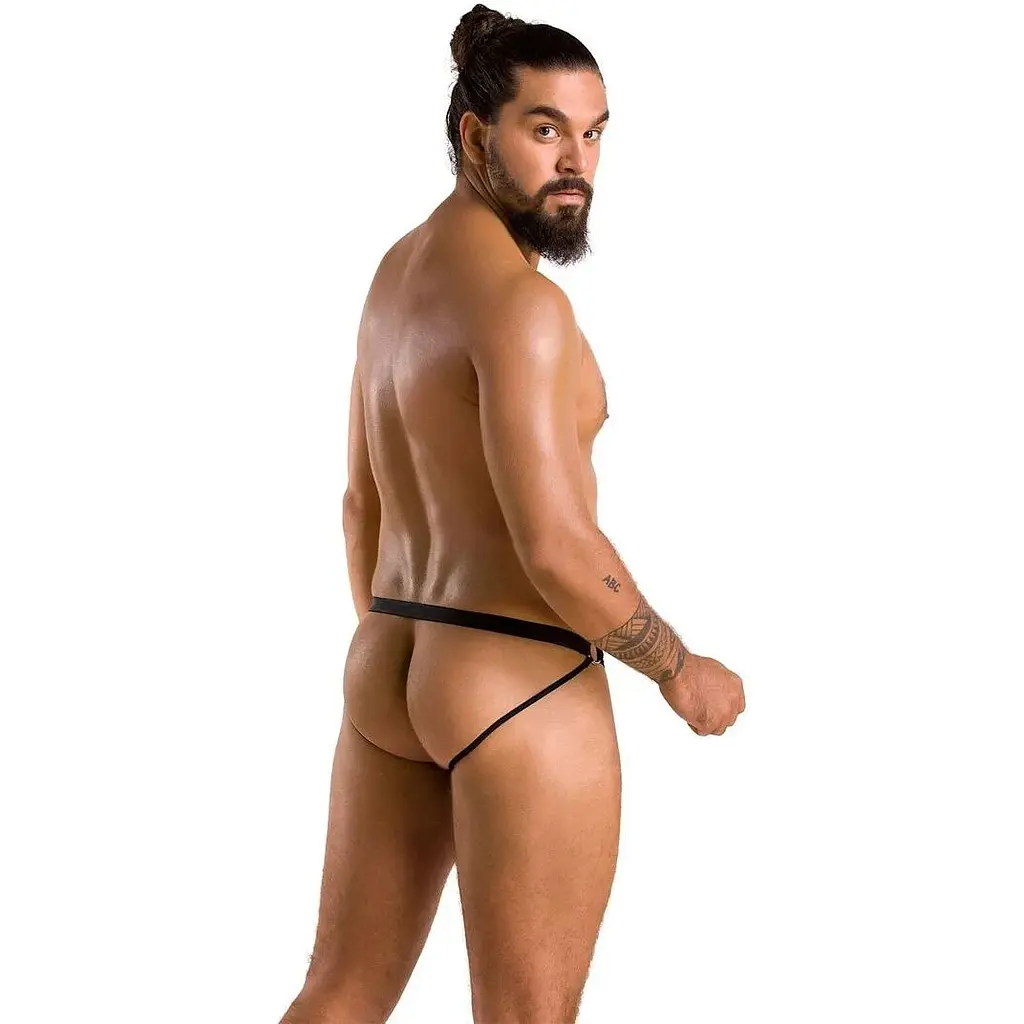 Чоловічі відкриті сліпи Passion 034 Open Luke XXL/XXXL Black, екошкіра - фото 4