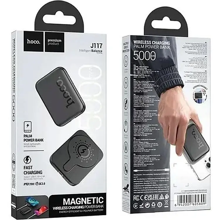 Портативная батарея Hoco J117 Esteem PD20W Magnetic 5000 mAh Black - фото 5