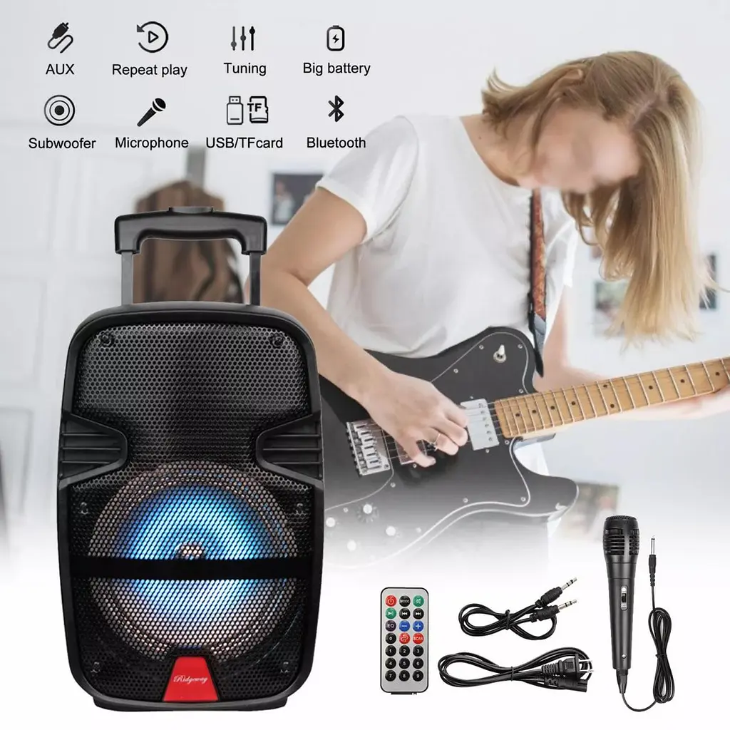 Колонка бездротова з підсвіткою та мікрофоном 6,5" - Bluetooth-колонка з функцією караоке 6,5" - фото 5