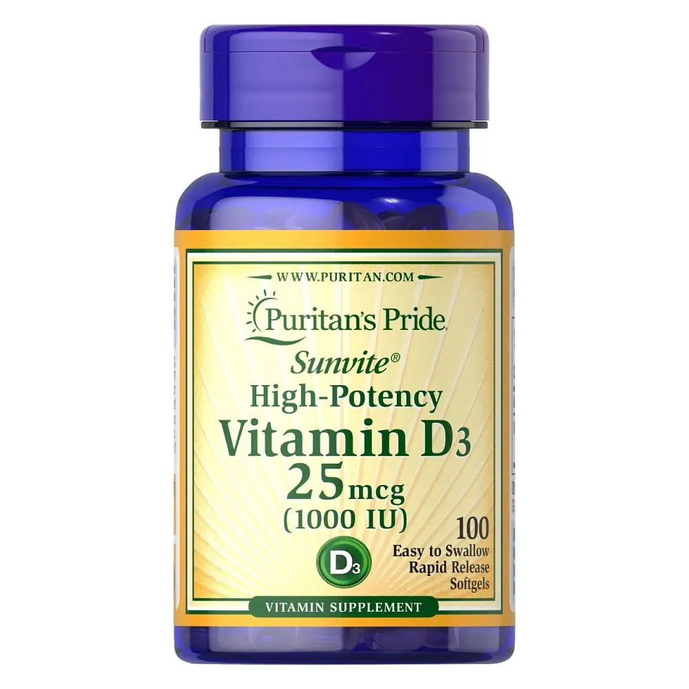 Вітамін Д-3 Vitamin D3 25mcg 1000IU 100softgels